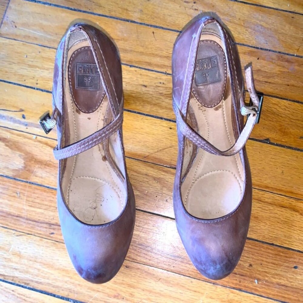 FRYE mary Jane strap slate. Good but we’ll worn condition